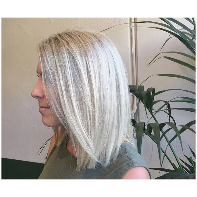 Cool platinum sliced lob beside a palm frond